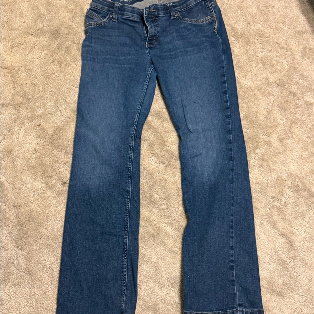 Wrangler Women's Straight Leg Blue Jeans bundle of 2 pairs